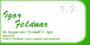 igor feldmar business card